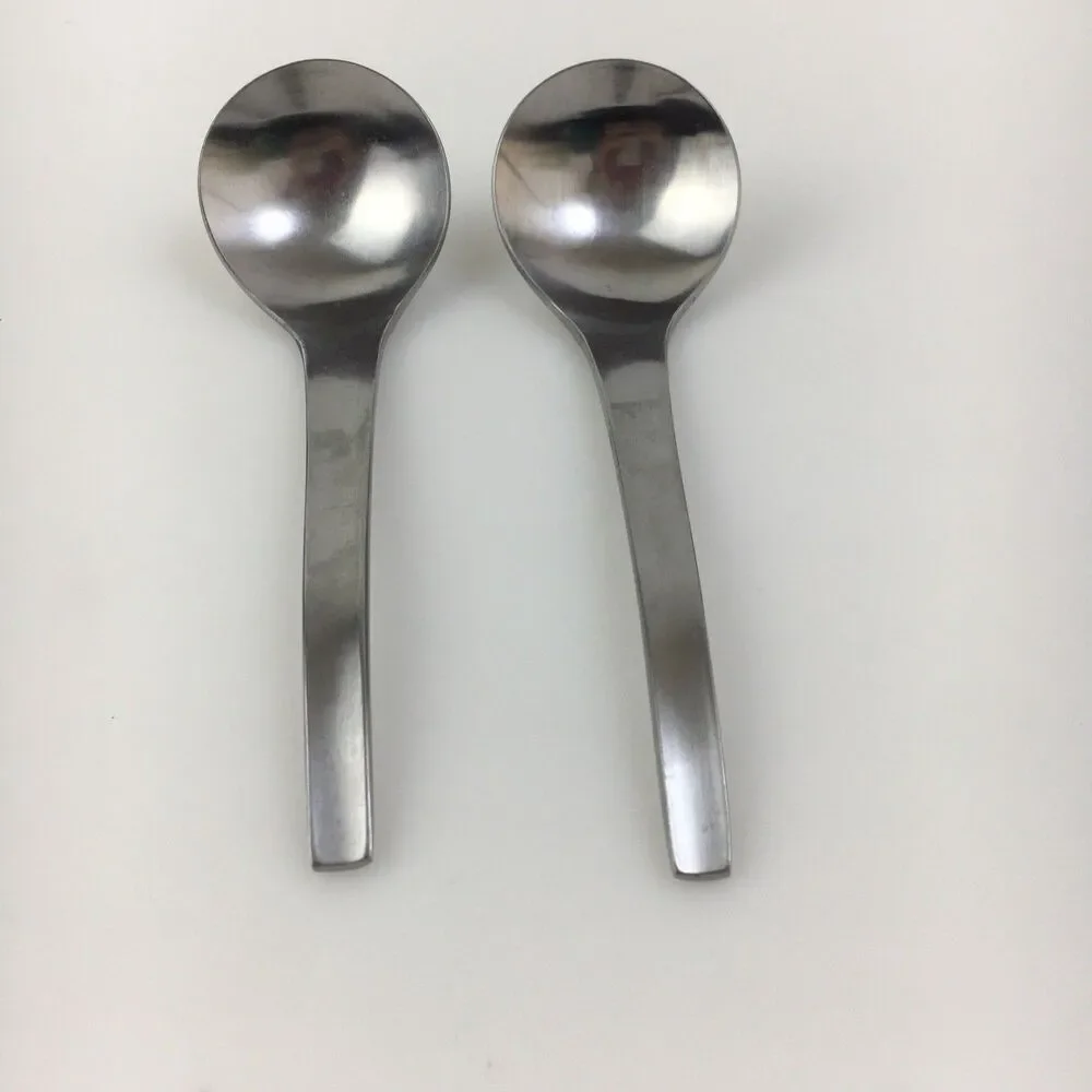 Vintage Asian Stainless Soup Spoons for Miso Pho Ramen Wonton Japan 2 Pc